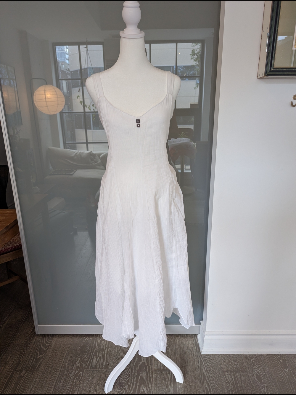 Blanc du Nil White Cotton Maxi Dress Smocked Boho French Summer Sundress